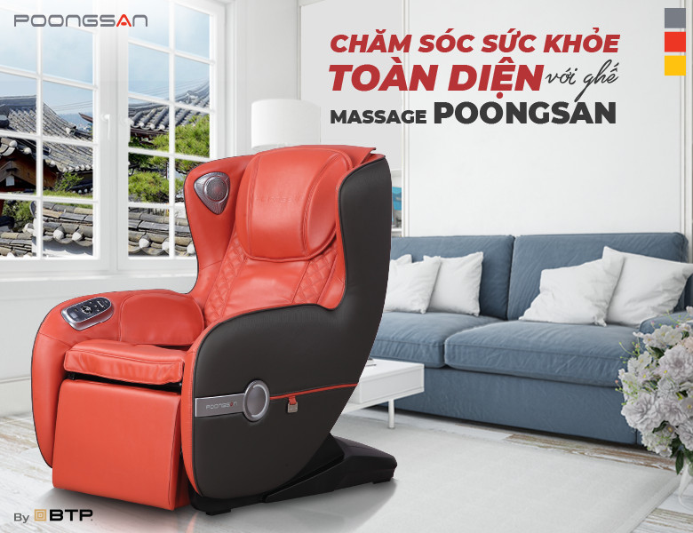 Chăm sóc sức khỏe toàn diện với ghế massage Poongsan