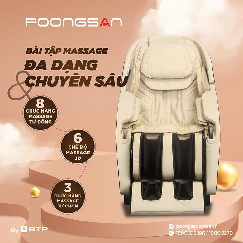 Poongsan MCP 502 có các bài tập massage chuyên sâu đa dạng