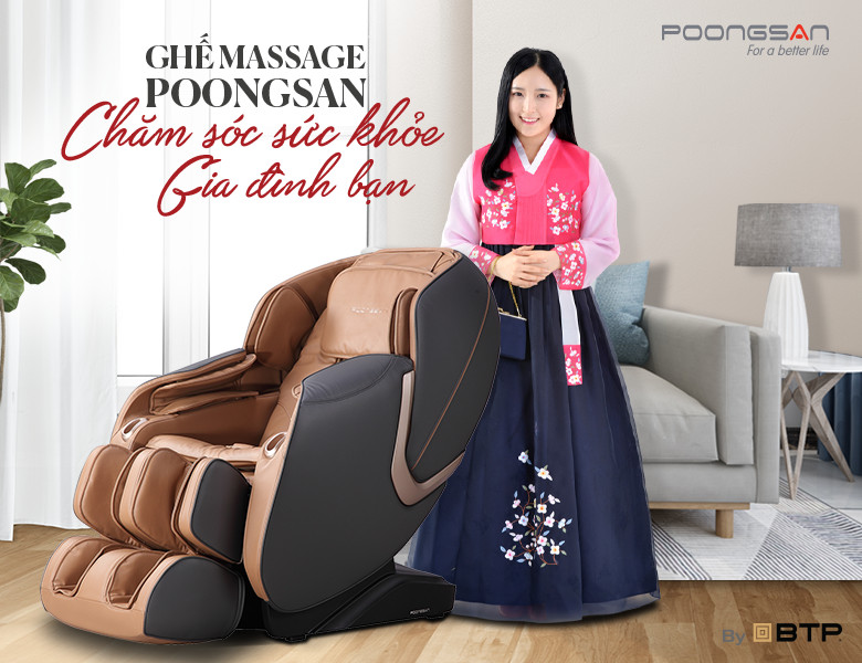 Ghế massage Poongsan chăm sóc sức khỏe gia đình bạn