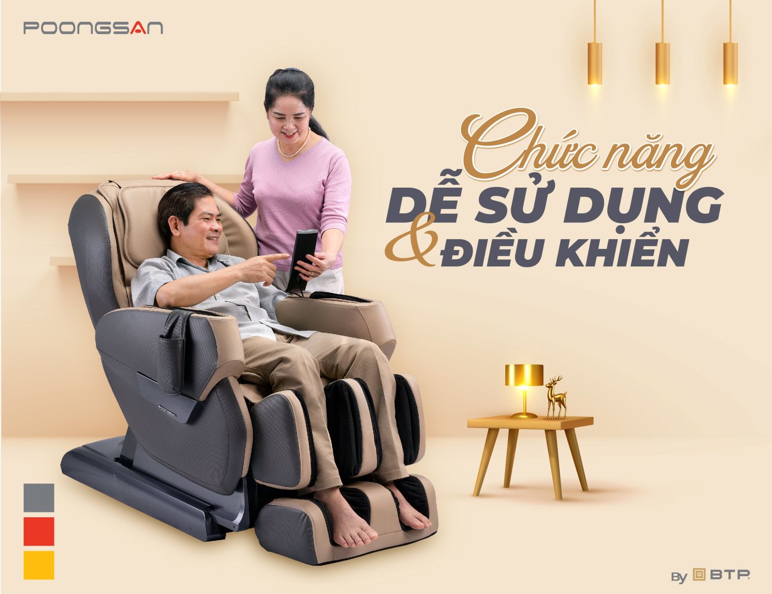 Ghế massage family dễ dàng điều khiển và sử dụng
