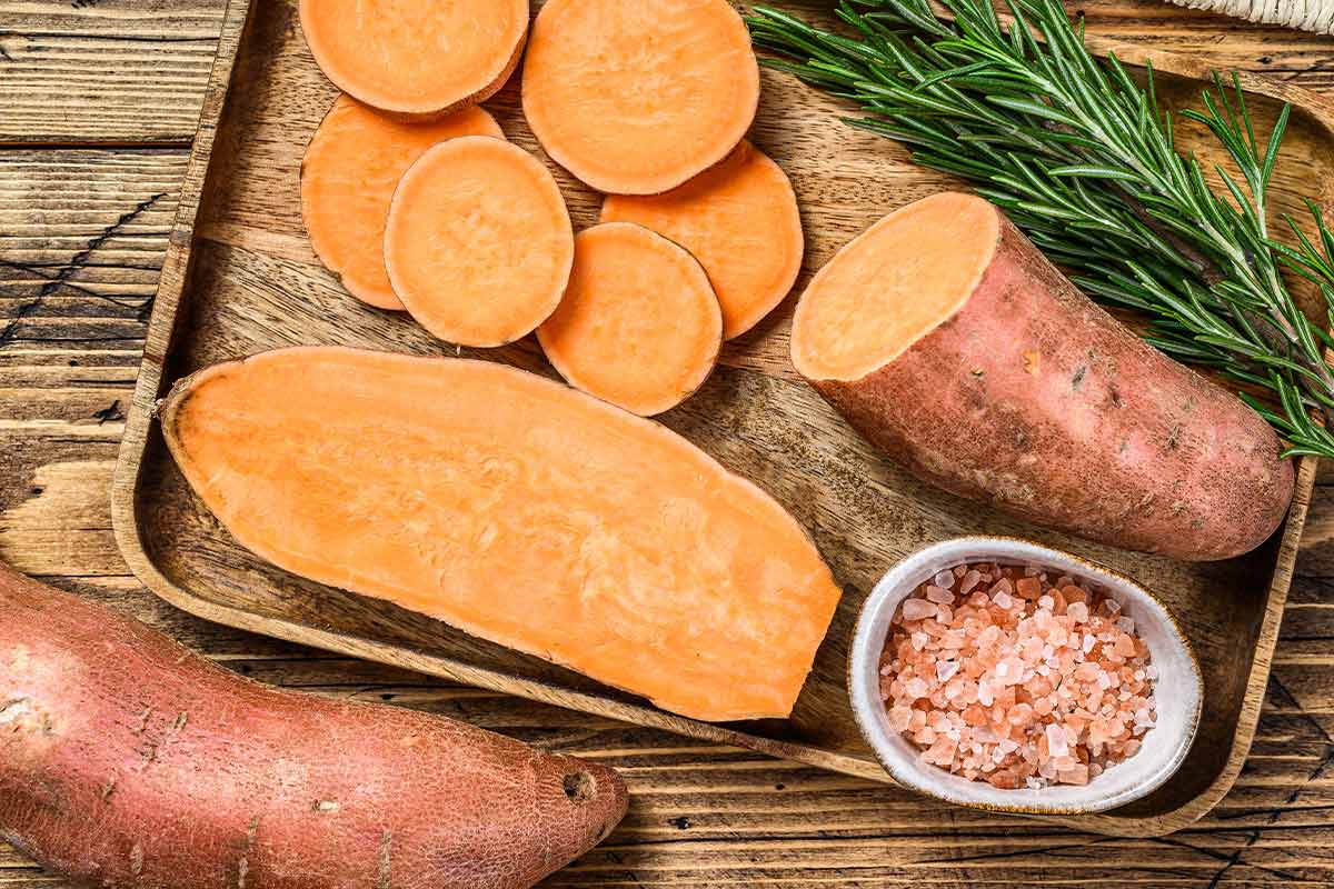 Sweet potatoes are high in nutrients and low in calories