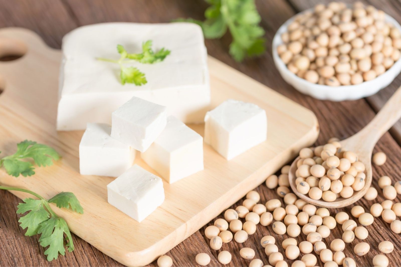 Tofu is made from soybeans with a healthy source of nutrition