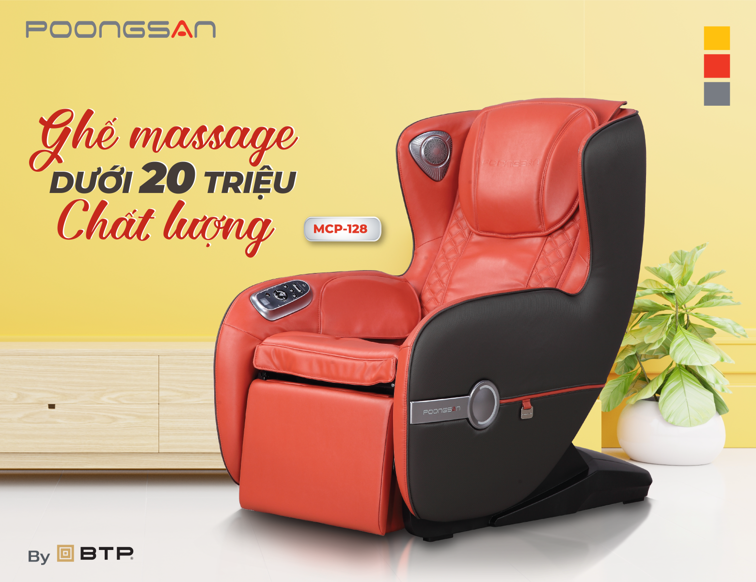 Ghế massage Poongsan MCP-128 chất lượng mang tới phút giây thư giãn nhẹ nhàng