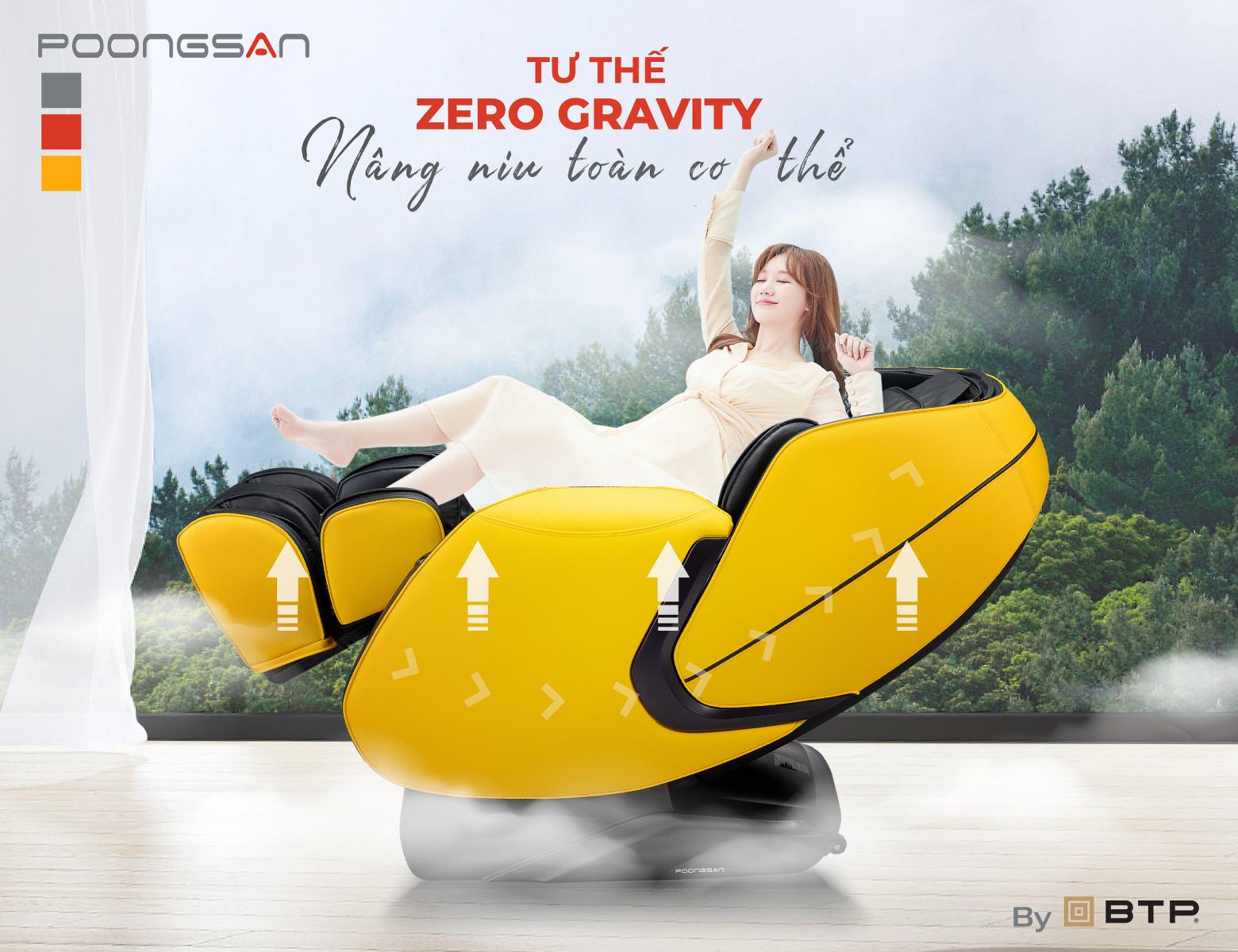 Poongsan MCP-202 có chức năng massage Zero Gravity không trọng lực nâng niu cơ thể