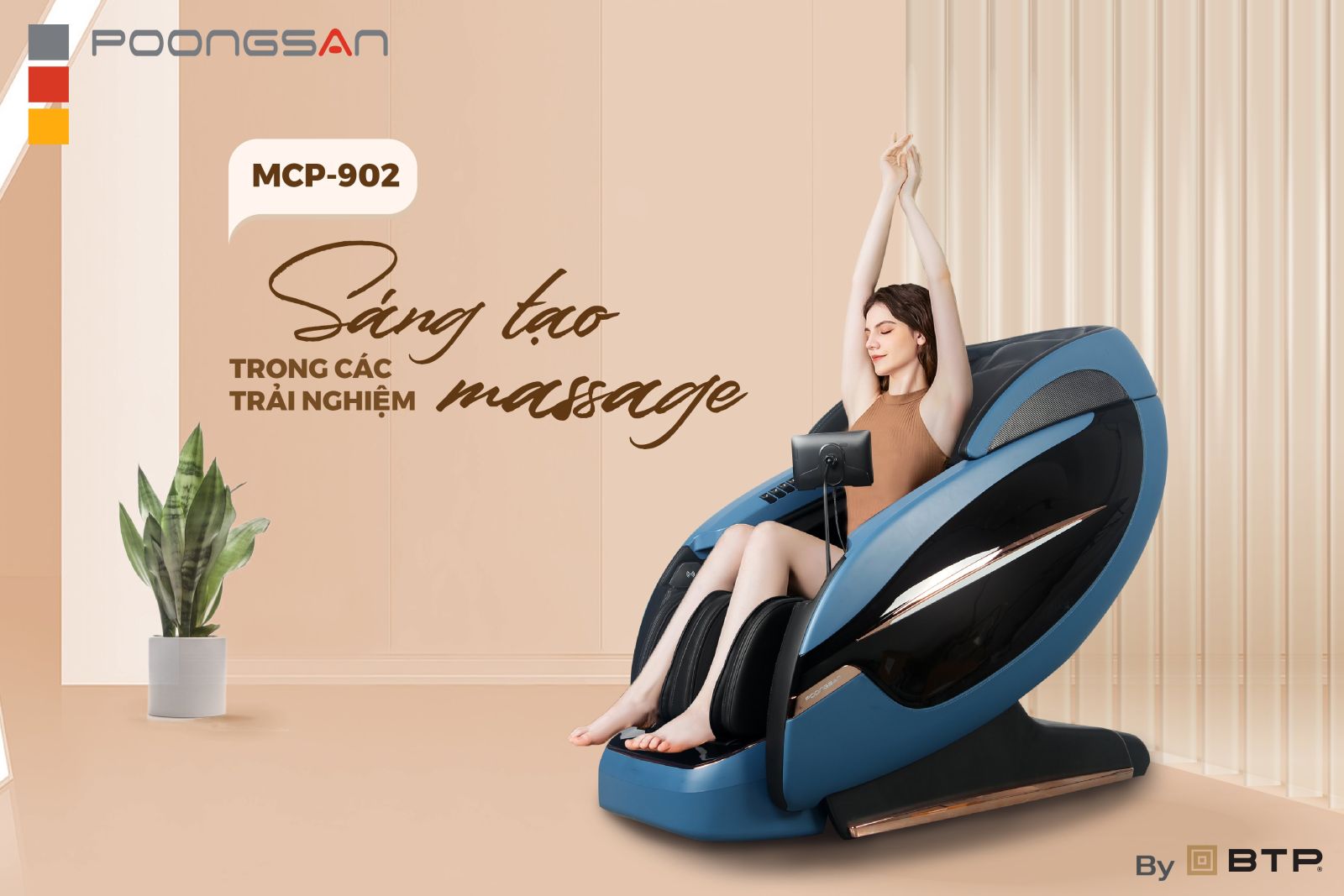 Ghế massage Poongsan MCP-902 sáng tạo trong các trải nghiệm massage