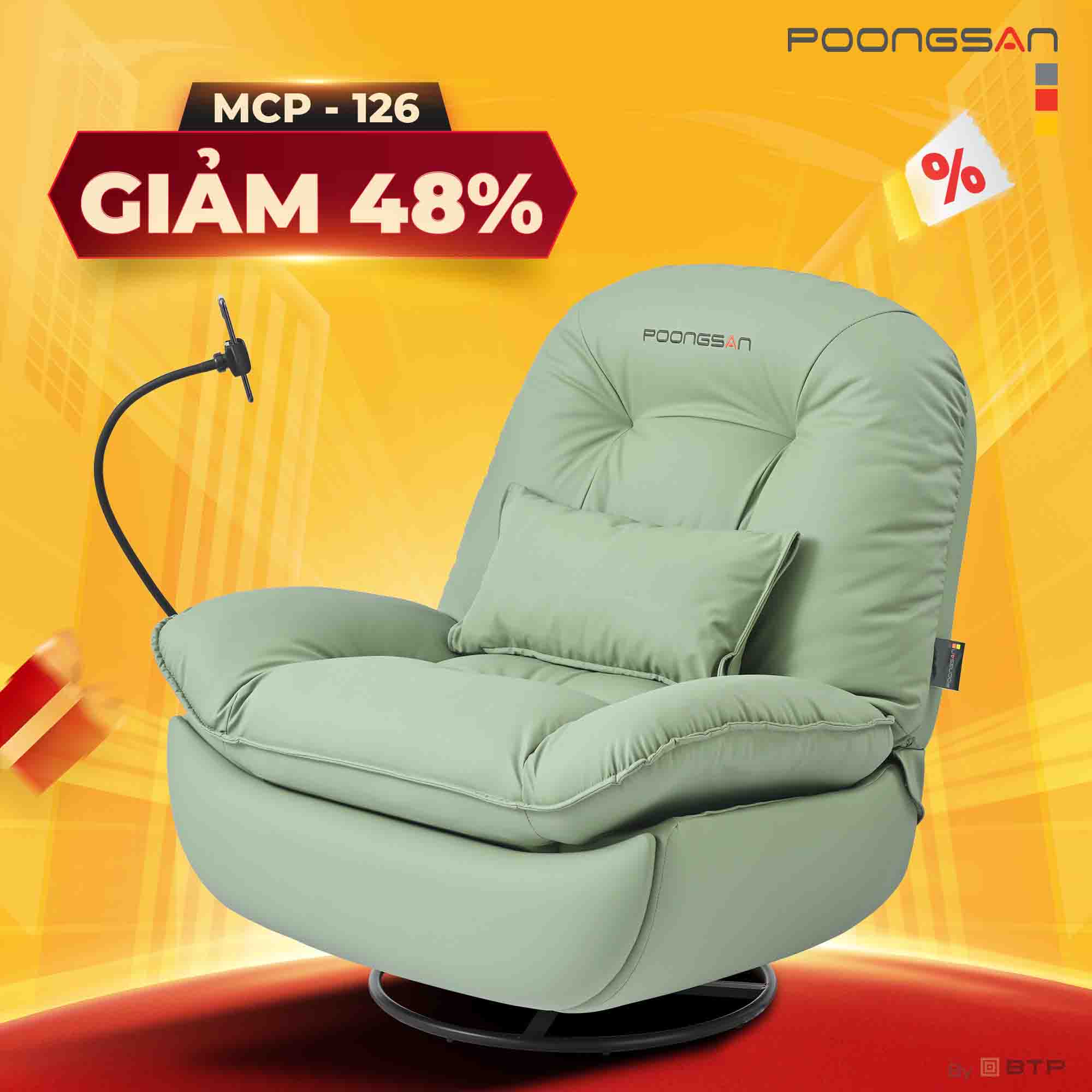 MCP-126 là mẫu ghế 2 in 1 kết hợp giữa ghế massage và sofa