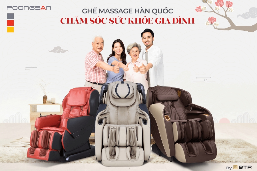 Ghế massage Poongsan có đa dạng các mẫu ghế để khách hàng lựa chọn